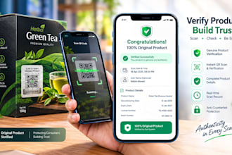 develop android app with secure qr code product verification system