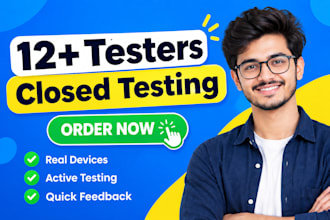 do 12 testers for google play console closed testing and production access