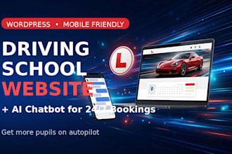 build a driving school website with ai chatbot for bookings