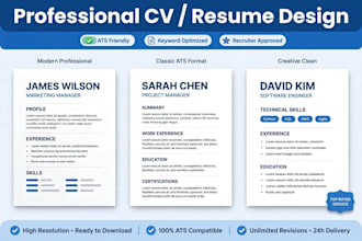 create a professional CV, resume and cover letter in ms word