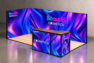 do professional trade show booth design graphics
