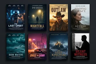 create a cinematic movie poster, film poster design and key art