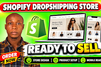 design a shopify dropshipping store ready to sell