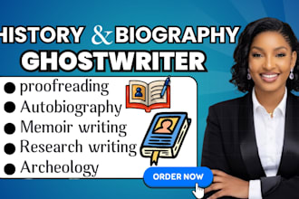 ghostwrite history and biography, memoir, and autobiography ebook writer
