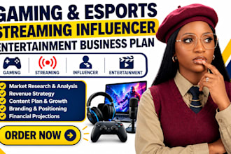 create gaming esports streaming influencer or entertainment business plan