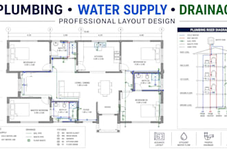 do hvac design, plumbing drawing, drainage and mep shop drawing in autocad