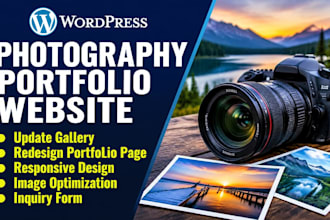 build wordpress photography portfolio website update gallery image redesign page