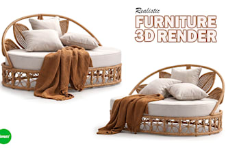 create 3d furniture models and renders in blender