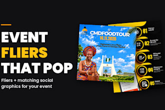 design an eye catching event flier and matching social media graphics