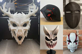do 3d mask design 3d print and paint halloween mask 3d prop model for cosplay