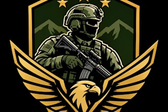 design a professional military, tactical, army, and veteran logo
