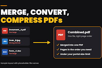 merge, convert and compress your PDF files to meet portal size limits