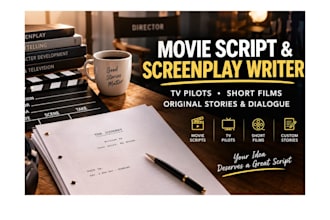 write movie scripts, screenplay ghostwriter, tv pilot, short feature film script