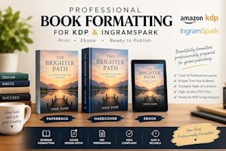 do paperback, hardcover, and ebook formatting for kdp and ingramspark