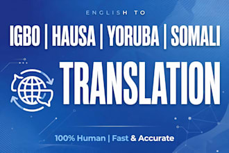translate english to igbo,and somali accurately and fast