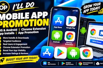 do IOS android mobile app promotion chrome extension app installs, app promotion