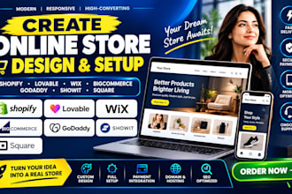 create shopify lovable wix big cartel godaddy showit square online store design