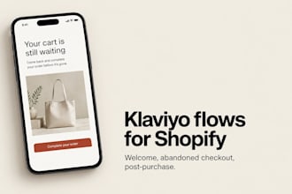 build klaviyo welcome and abandoned cart flows, klaviyo email marketing