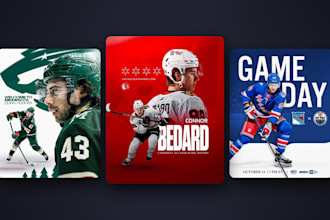 design ice hockey gameday graphics and player posters