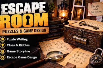 write escape room scenario puzzles clues riddles storyline escape game design