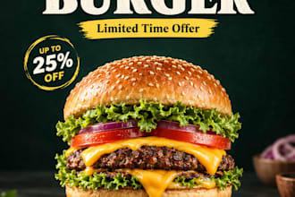 design professional food posters and restaurant social media ads