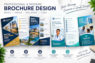 design a professional hospital, medical, and healthcare brochure