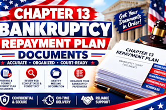 prepare chapter 13 bankruptcy repayment plan documents