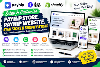 setup payhip store, payhip website, stan store, payhip webite on payhip, shopify