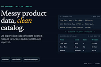 clean and import your product catalog into shopify with matrixify