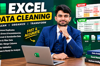 clean, format and organize excel data