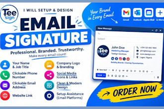 setup email signature company business email signature clickable email signature