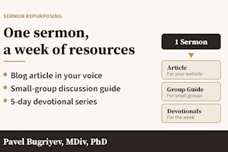 turn your sermon into a blog article, discussion guide, devotional