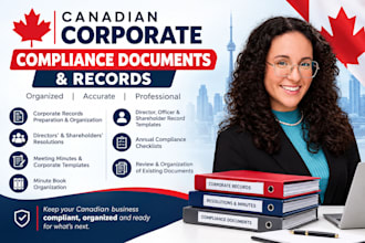 prepare canada corporate compliance documents and records