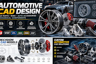 create cad for car parts, rims, auto accessories and mechanical components