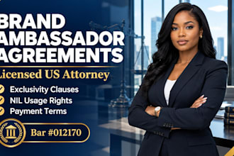 write a brand ambassador agreement with usage rights and payment