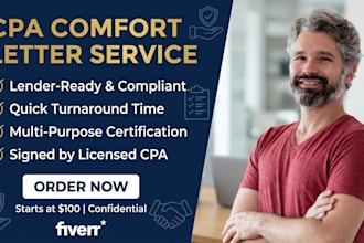 prepare CPA comfort letters and income verification documents