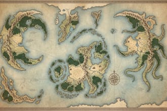design a custom fantasy map world map kingdom map continent map rpg map
