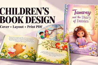 do interior book layout formatting children picture book paperback cover design