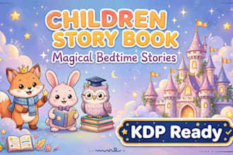 write children story book, kids bedtime story and moral short story