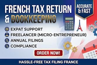 do french tax return, bookkeeping, expat tax, and freelancer support