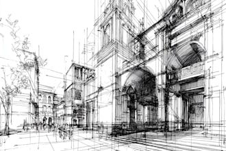 hand draw architecture and urban design sketches
