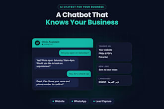 build a custom ai chatbot trained on your business for website, whatsapp