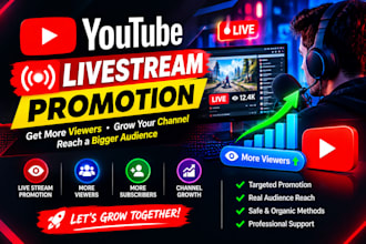promote your youtube livestream promotion to gain real viewers grow your channel