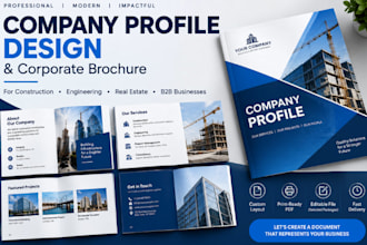 design a company profile corporate brochure b2b brochure and business profile