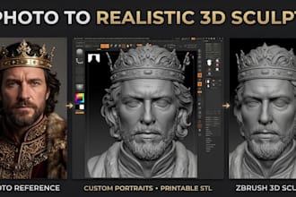 sculpt realistic 3d head model 3d bust model portrait bust model stl 3d printing