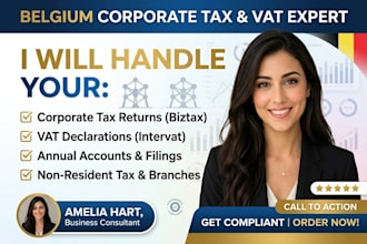 handle belgium corporate tax, vat return, and annual declarations