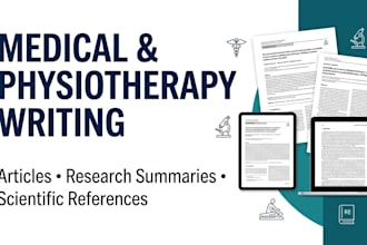 write evidence based medical and physiotherapy articles