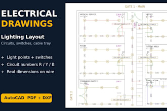 draw electrical layout and single line diagram in autocad