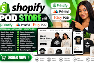 build shopify pod store with printify, printiful and etsy pod