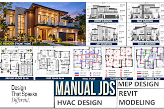 design hvac layout, mep, plumbing and revit model for permit